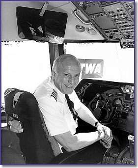 Barry on the flight deck of his favorite jetliner, the Lockheed L-1011 (1994)