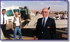HRM King Hussein with Peace Flight pilots in Amman