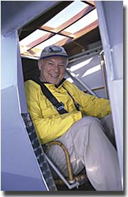 Photo of Barry in EAA's replica of the Spirit of St. Louis